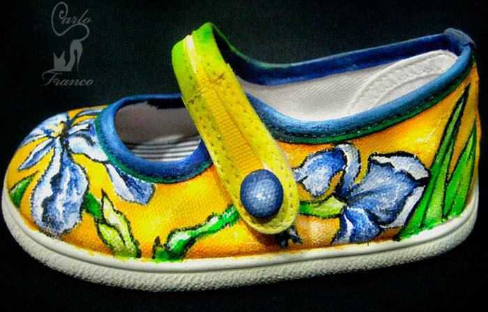 zapato de tela pintado