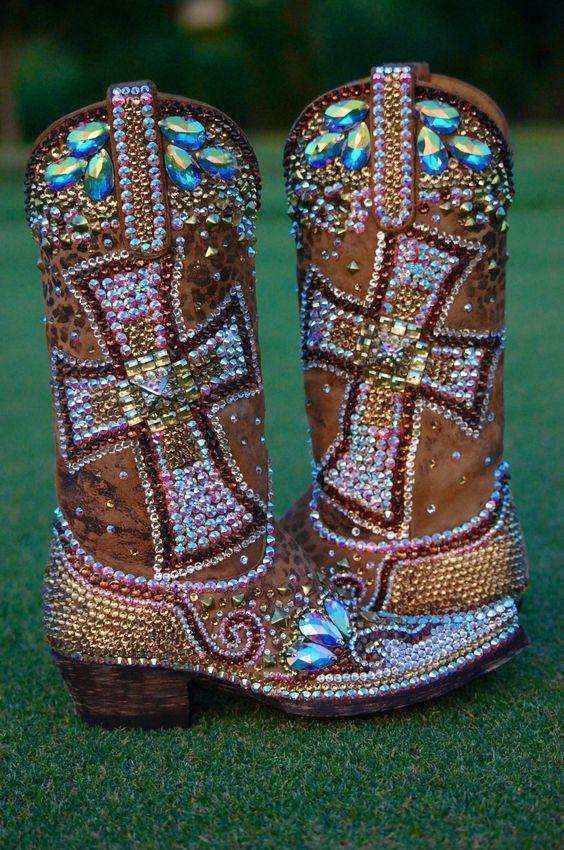 botas vaquera con swarovski